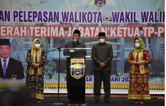 Sertijab dan pelepasan Walikota dan Wakil Walikota Metro periode 2016-2021 serta Sertijab TP-PKK Kota Metro