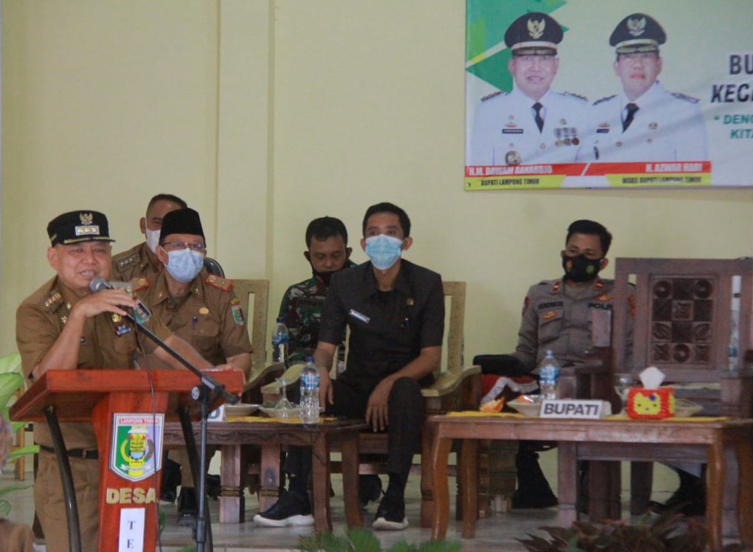 Bupati Lamtim Dawam Rahardjo Hadiri Perlombaan Desa Berprestasi dan BBGRM Kecamatan Mataram Baru