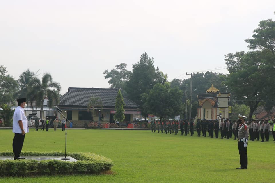 Wakil Bupati Lampung Timur Pimpin Apel Gelar Pasukan Operasi Ketupat Krakatau 2021