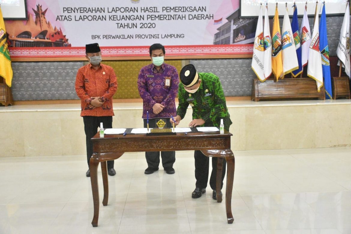 Pemkab Lampung Timur Terima Opini WTP Dari BPK RI Perwakilan Lampung