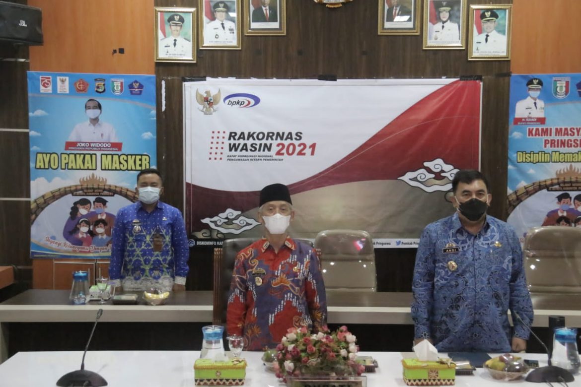 Bupati Pringsewu Hadiri Rakornas Pengawasan Intern Pemerintah Tahun 2021