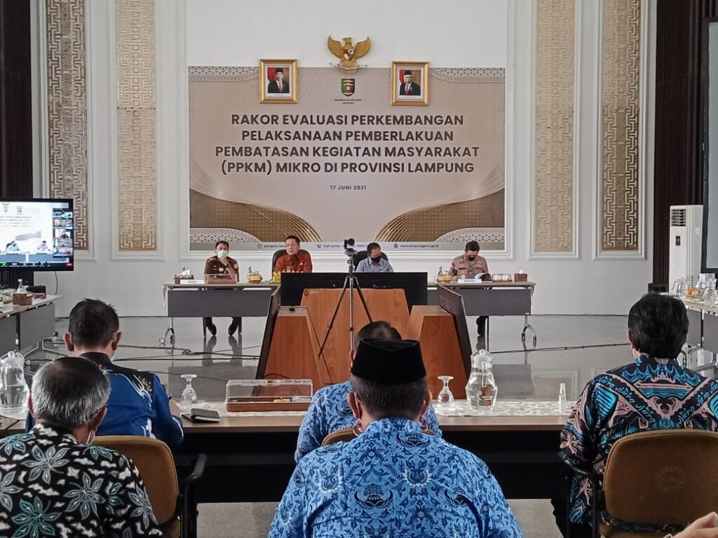 Pemkot Metro Ikuti Rakor Evaluasi Perkembangan Pelaksanaan PPKM Mikro