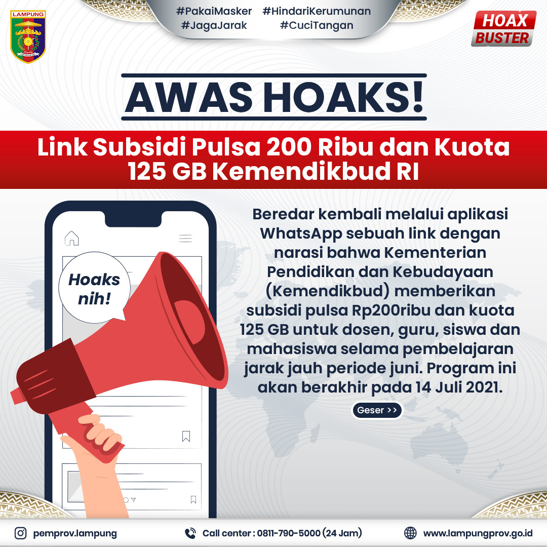 Awas Hoaks! Subsidi Pulsa 200 Ribu dan Kuota 125 GB Kemendikbud RI