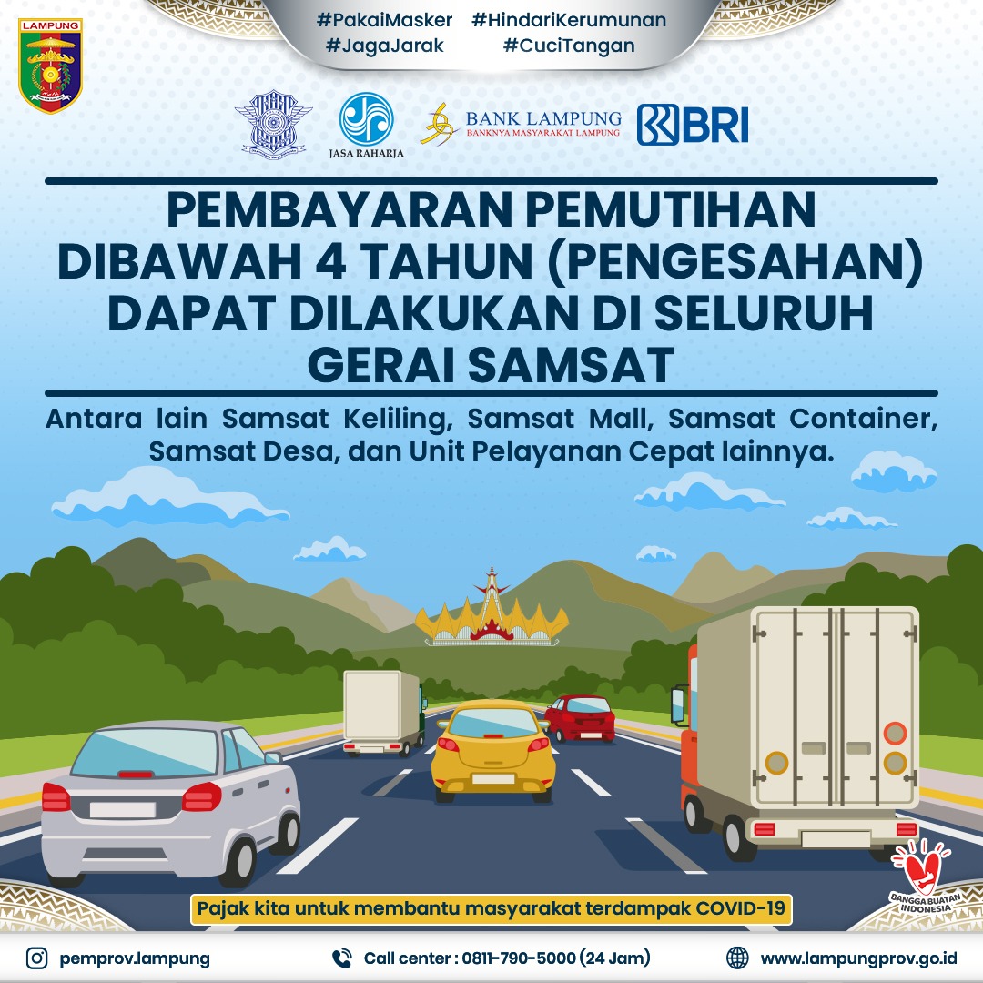 Pembayaran Pemutihan Dibawah 4 tahun (Pengesahan) dapat Dilakukan di Seluruh Gerai Samsat