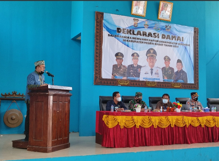DEKLARASI DAMAI PEMILIHAN PERATIN SERENTAK KABUPATEN PESISIR BARAT TAHUN 2021