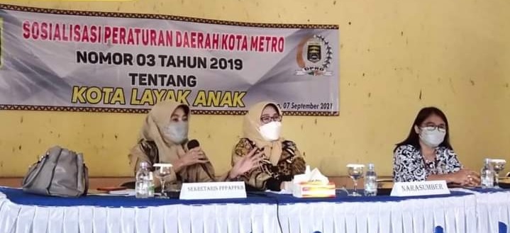 Dinas PPPAPPKB Kota Metro Gelar Sosialisasi Perda Tentang KLA