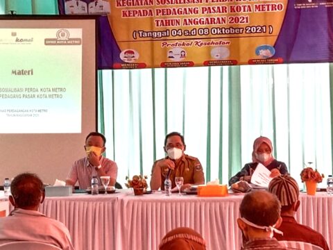 Dinas Perdagangan Kota Metro Adakan Sosialisasi Perda Kepada Pedagang Pasar Kota Metro