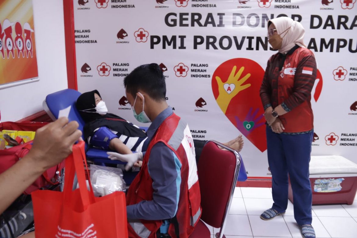 Ketua PMI Provinsi Lampung Tinjau Pelaksanaan Donor Darah di Markas PMI Provinsi Lampung