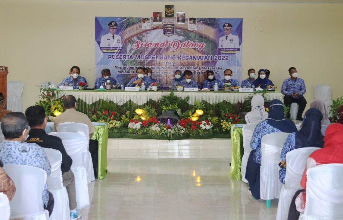 Walikota Metro Hadiri Musrenbang Kecamatan 2022 di Metro Timur