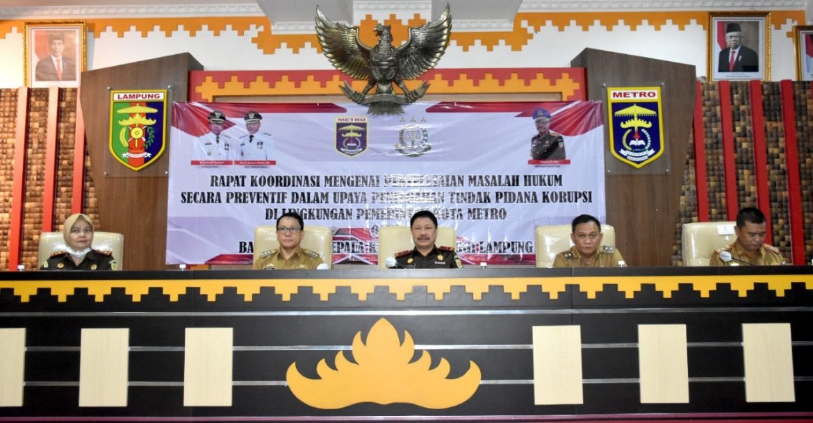 Wakil Kajati Lampung Pimpin Rakor Mengenai Penyelesaian Permasalahan Hukum Secara Preventif Di Kota Metro
