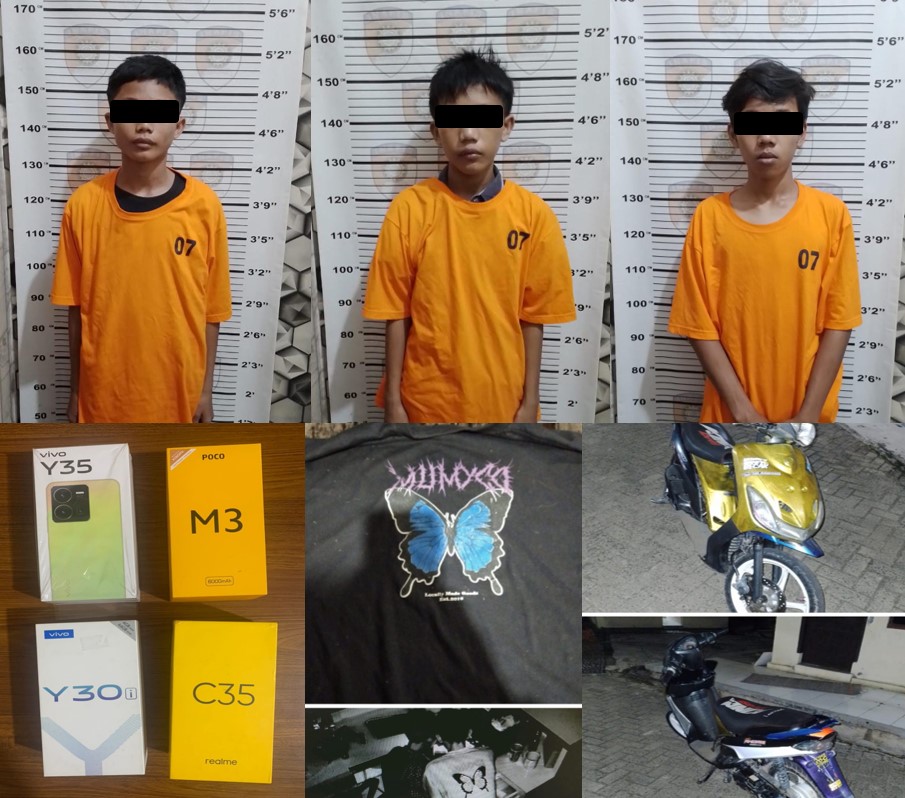 Bobol Counter Dan Curi Belasan HP, 3 Anak Dibawah Umur di Diringkus Polisi