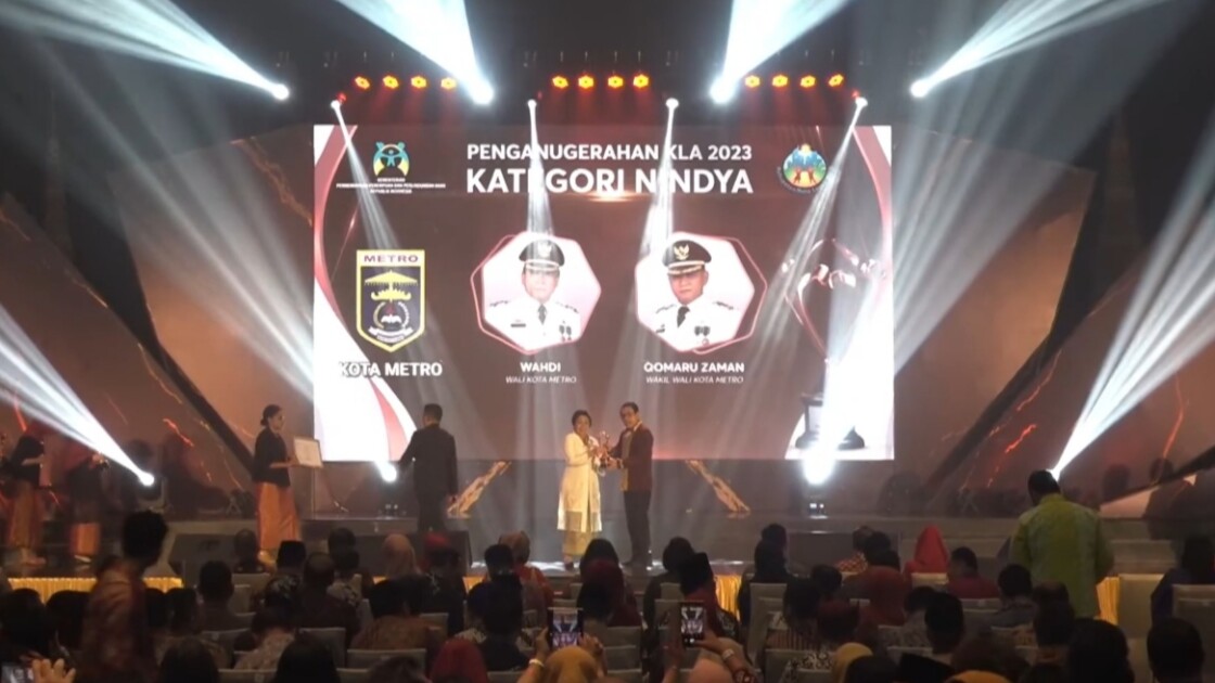 KOTA METRO RAIH PENGHARGAAN KOTA LAYAK ANAK KATEGORI NINDYA