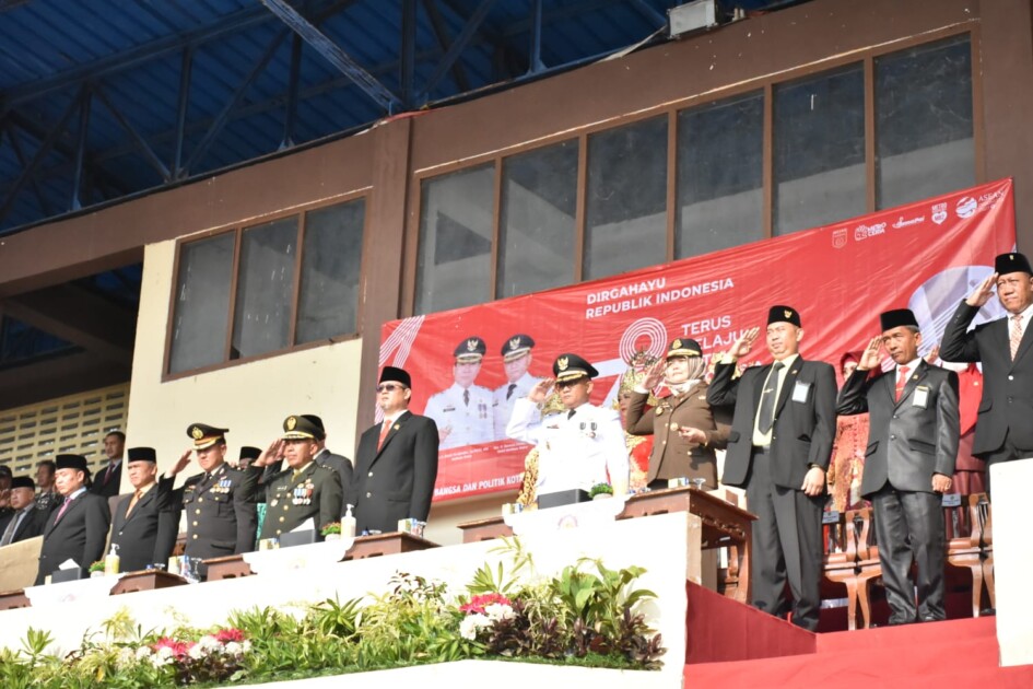 UPACARA PERINGATAN HUT RI KE 78 BERLANGSUNG KHIDMAT, USUNG TEMA TERUS MELAJU UNTUK INDONESIA MAJU