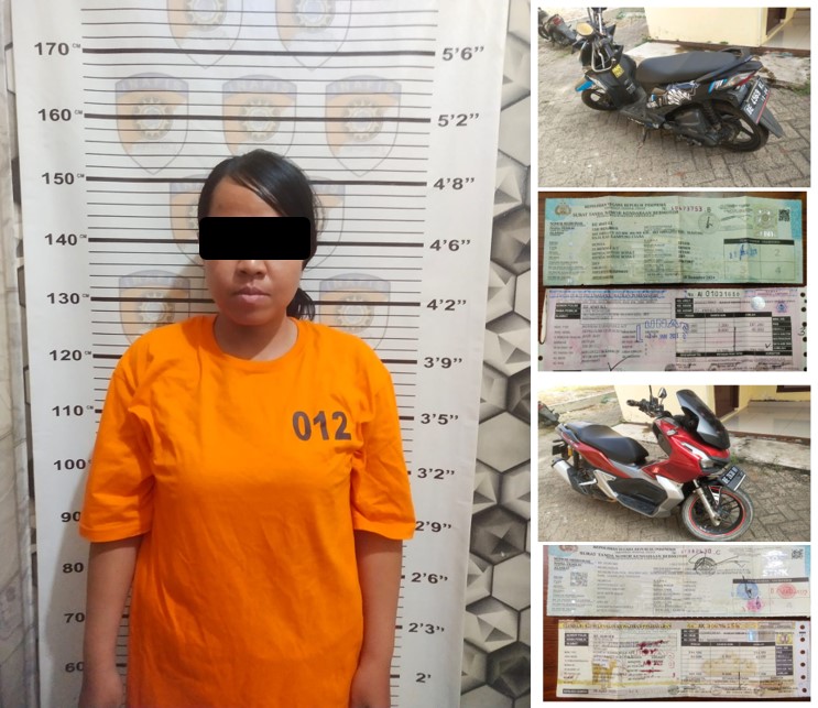 Bawa Kabur Motor Tetangga, Seorang Wanita Di Amankan Polisi