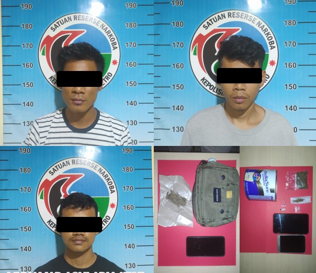 Simpan Ganja Dan Sabu, 3 Pria Di Bawa Ke Polres Metro