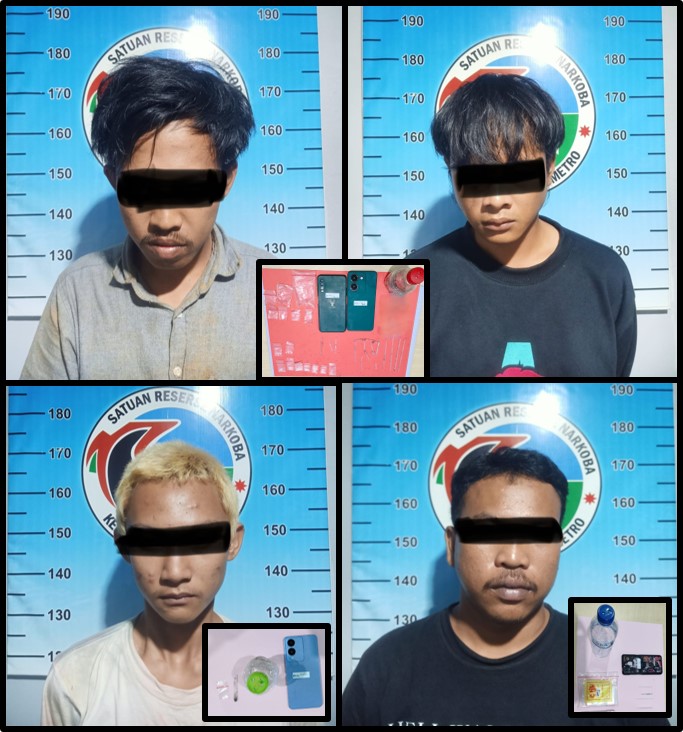 Dalam Waktu 24 Jam Sat Resnarkoba Polres Metro Tangkap 4 Remaja Pengguna Narkoba