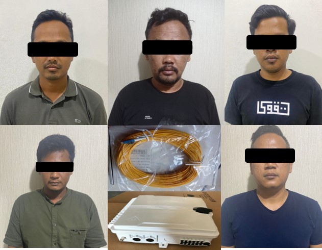Jual Jaringan Internet Dari Hasil Curi Data Telkom, Lima Pria Di Amankan Sat Reskrim Polres Metro