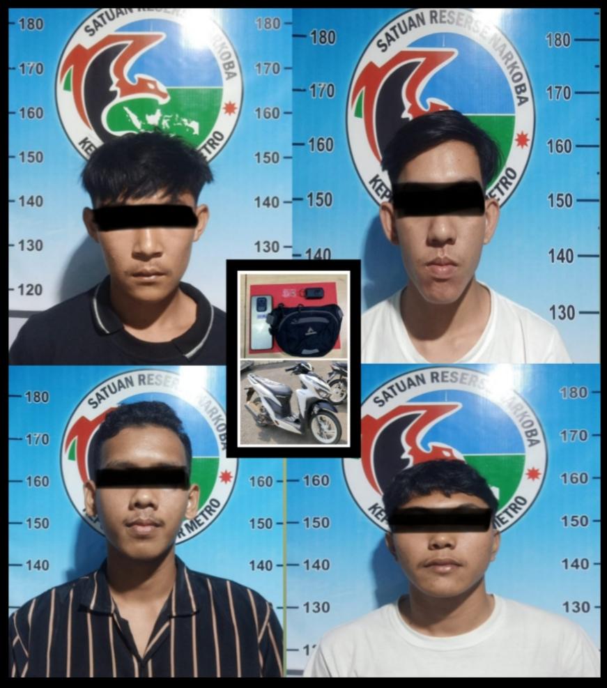 Kedapatan Bawa Ekstasi, Satresnarkoba Bawa 4 Remaja Ke Polres Metro