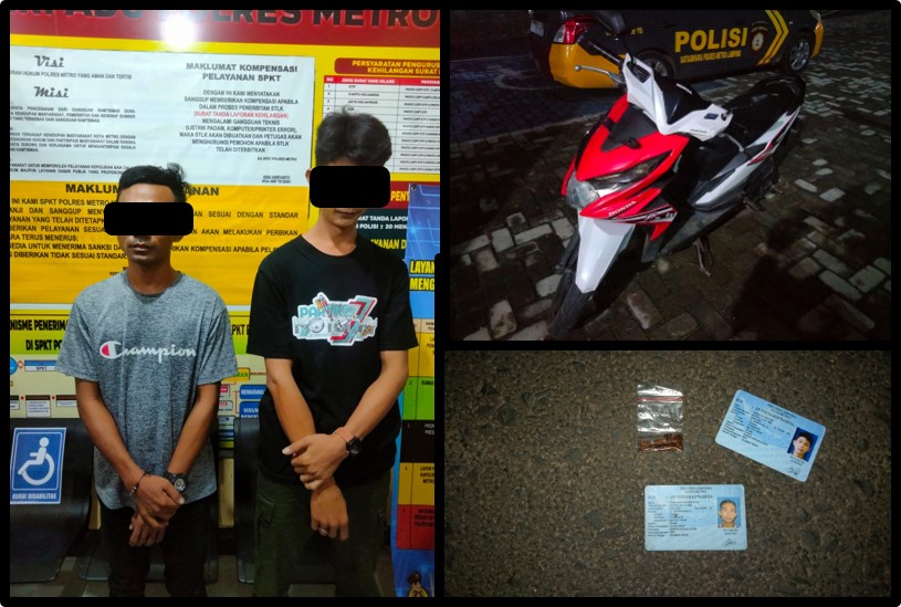 Preventif Strike: Samapta Polres Metro Tangkap 2 Pria Yang Bawa Sinte Dan Motor Tanpa Surat