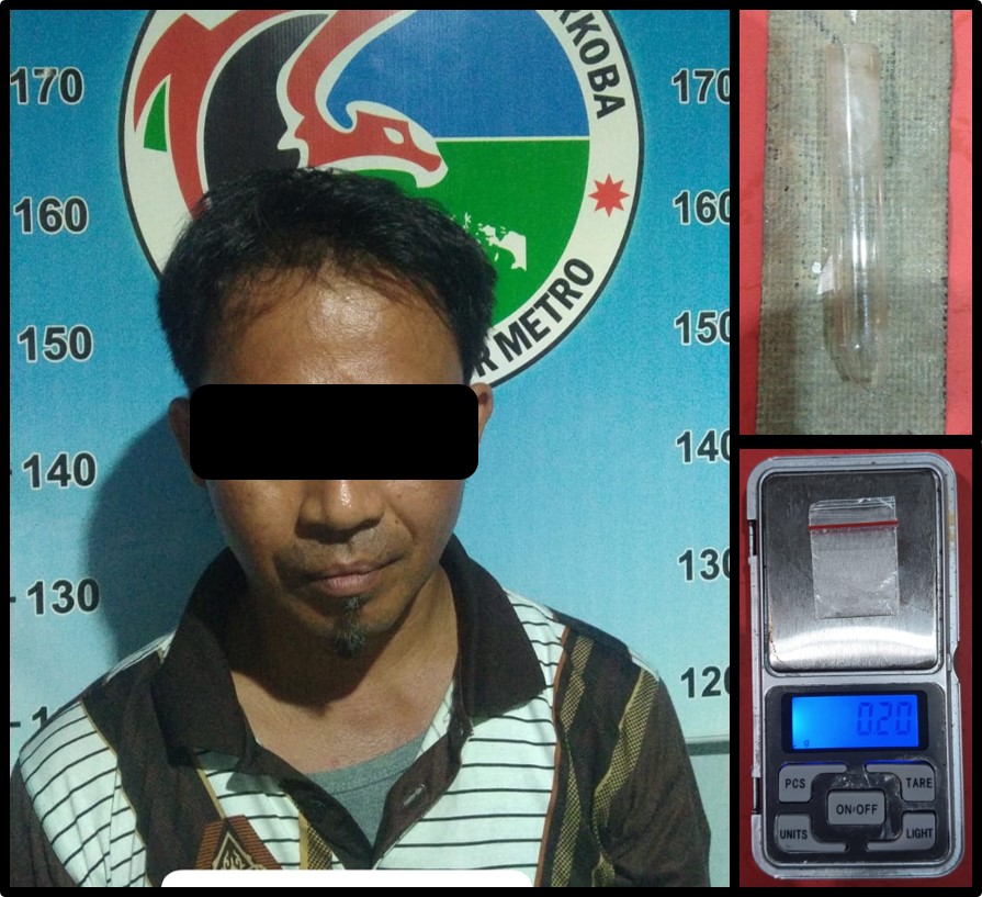 Satresnarkoba Polres Metro Amankan Seorang Pria Asal Lamteng Usai Beli Narkoba