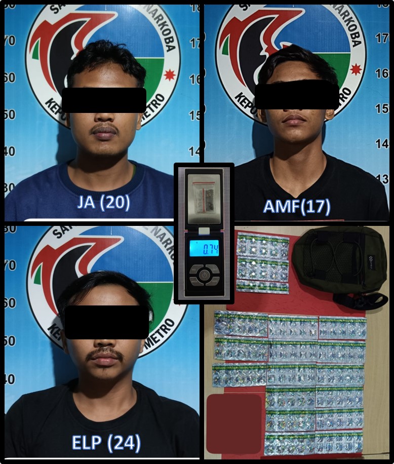 Satresnarkoba Polres Metro Amankan 3 Remaja Yang Terbukti Miliki Sinte Dan Tramadol