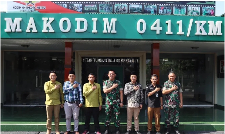 KPU Metro Sambangi Kodim 0411/KM, Bahas Sinergi Jelang Pemilu