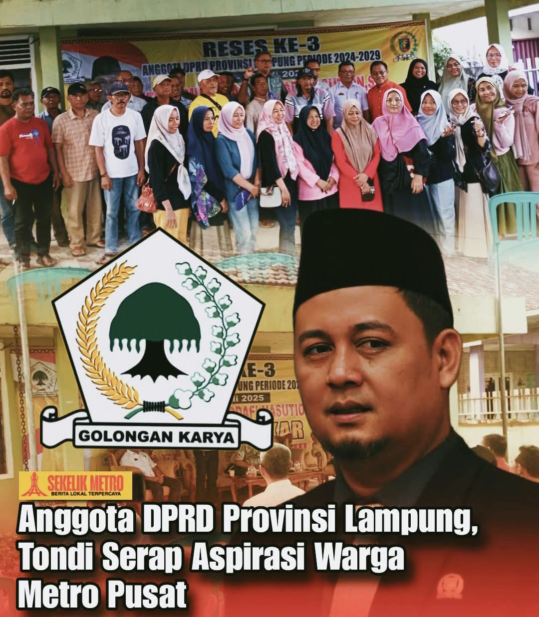 Anggota DPRD Provinsi Lampung, Tondi Serap Aspirasi Warga Metro Pusat