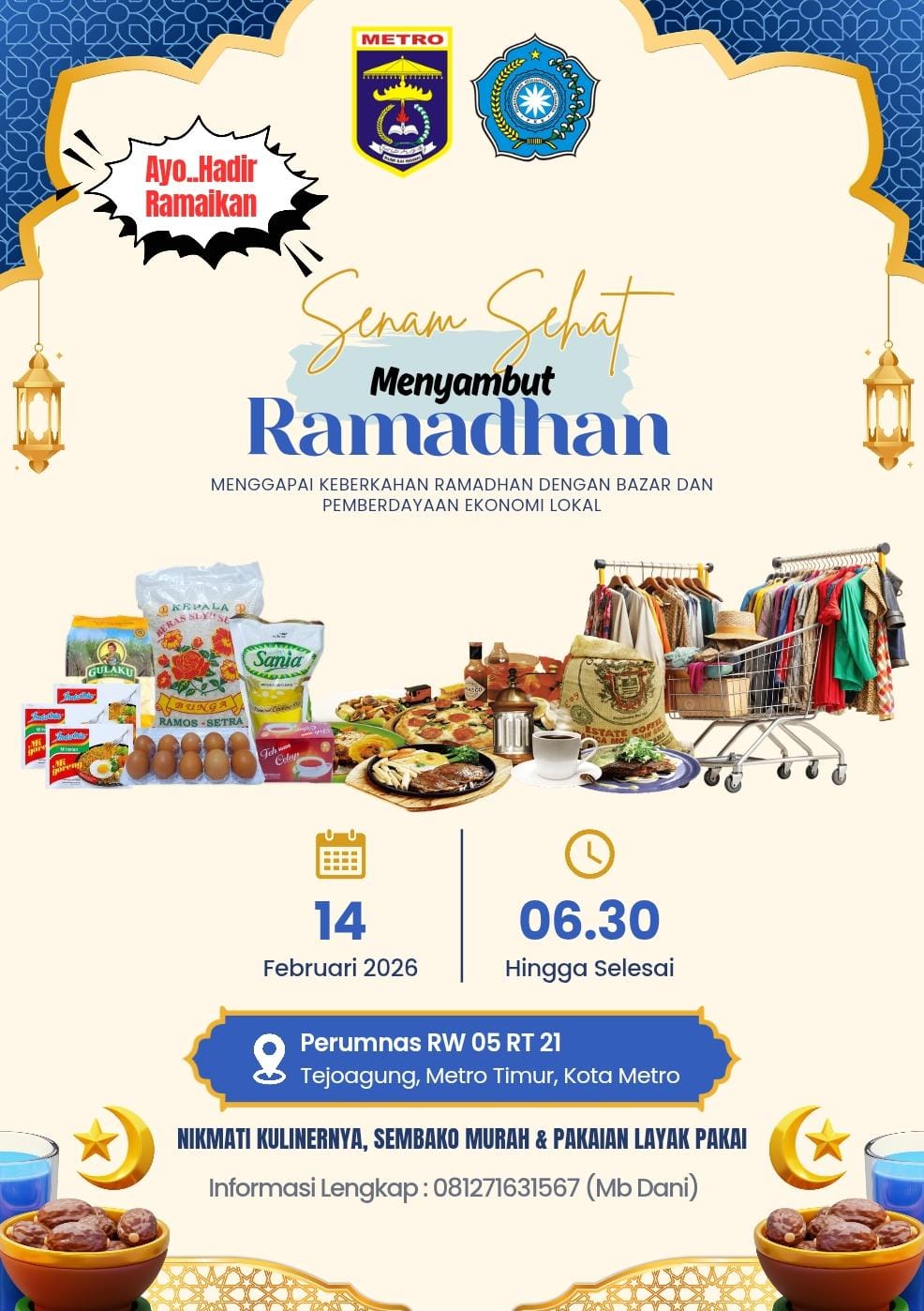 Ayo Hadir! Senam Sehat Pagi Plus Bazar Sembako Murah Sambut Ramadhan di Tejoagung