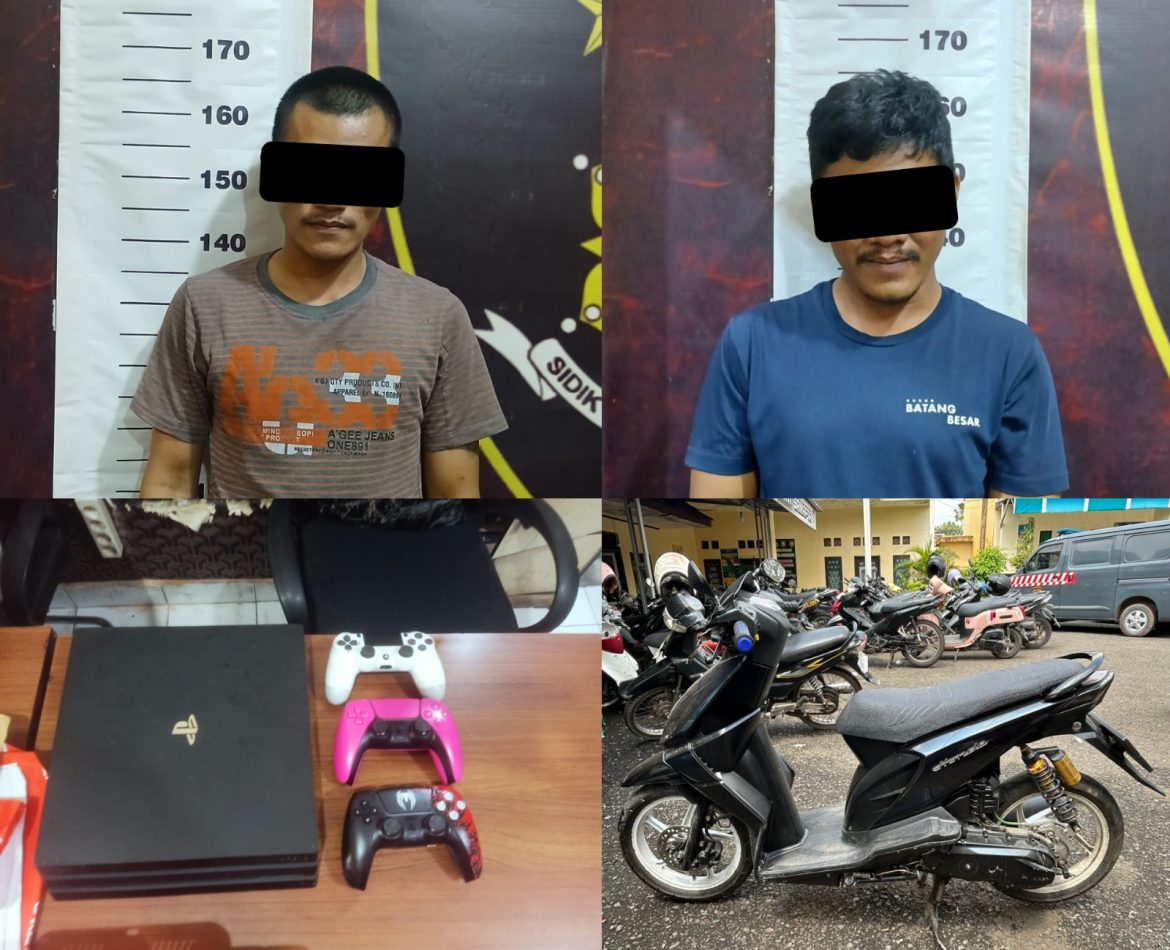 Dua Pelaku Curat di Metro Selatan Ditangkap, Polisi Amankan Motor dan PS4 Hasil Kejahatan