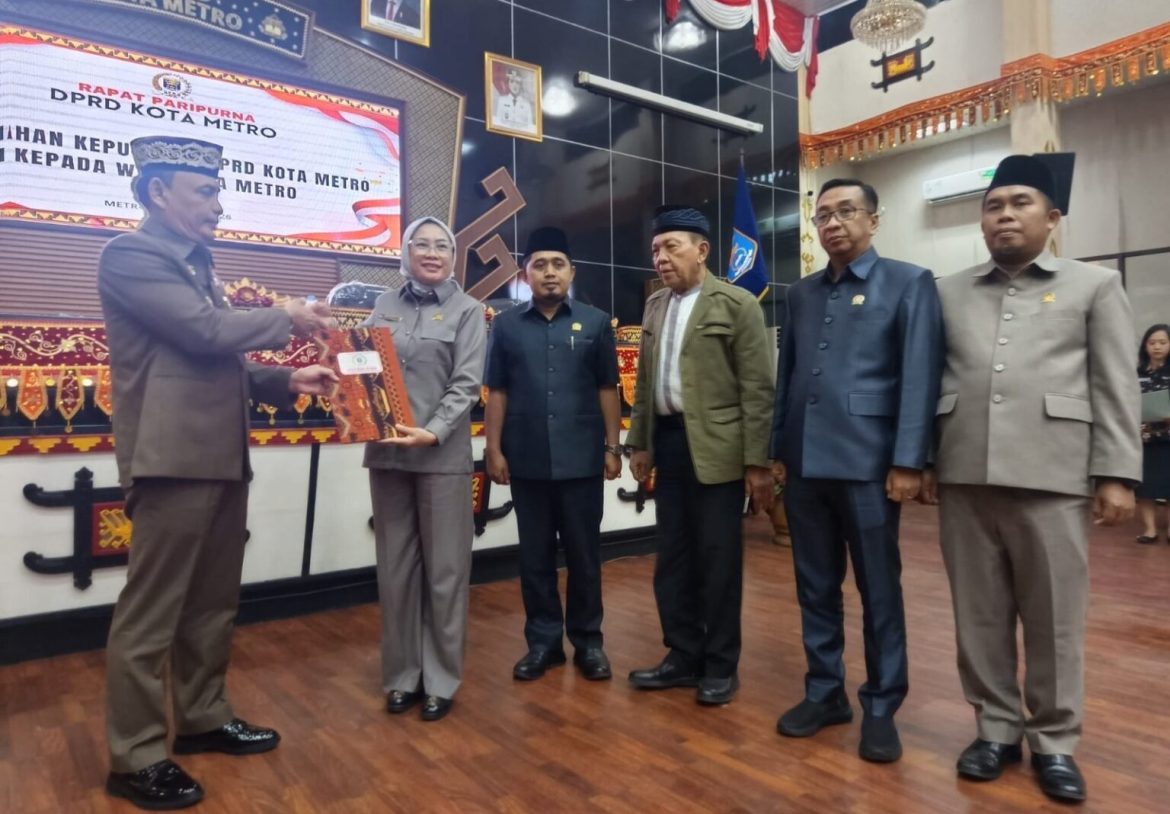 DPRD Paripurna Rekomendasi Atas LKPJ Walikota Metro TA 2025, Soroti Beberapa Permasalahan Pemkot