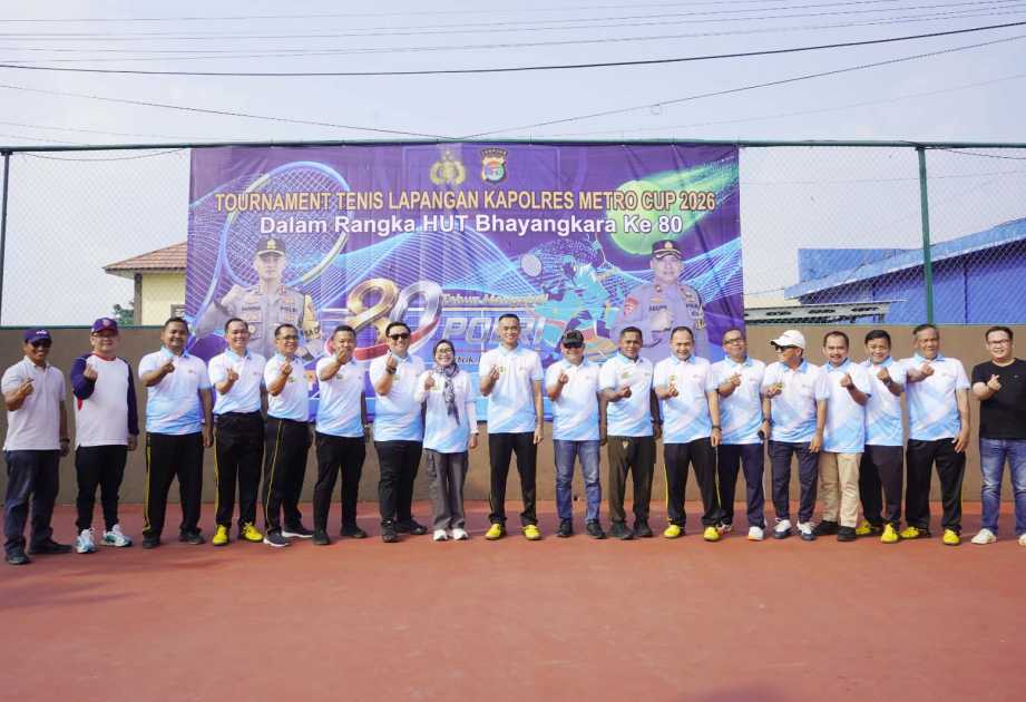 Wakil Wali Kota Metro Hadiri Pembukaan Turnamen Tenis Kapolres Cup 2026
