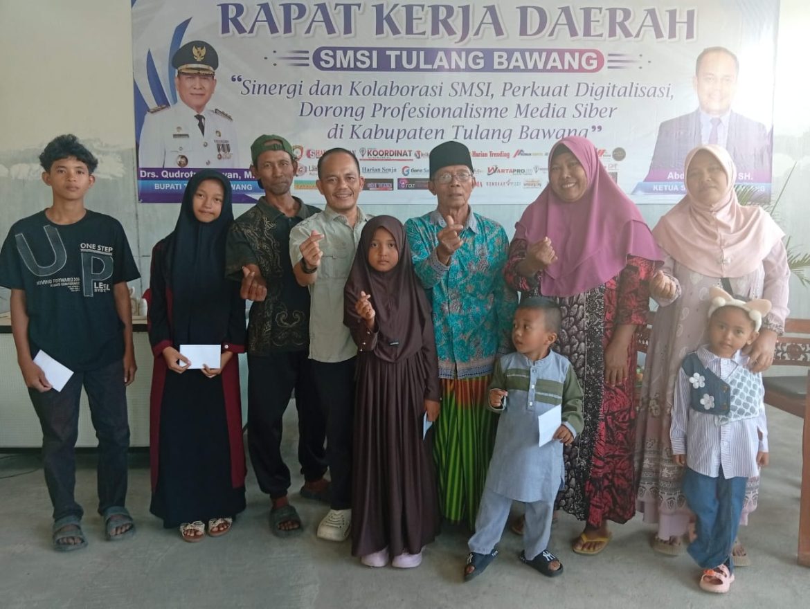 SMSI Tulang Bawang Rutin Berbagi, Santuni Anak Yatim di Sekretariat