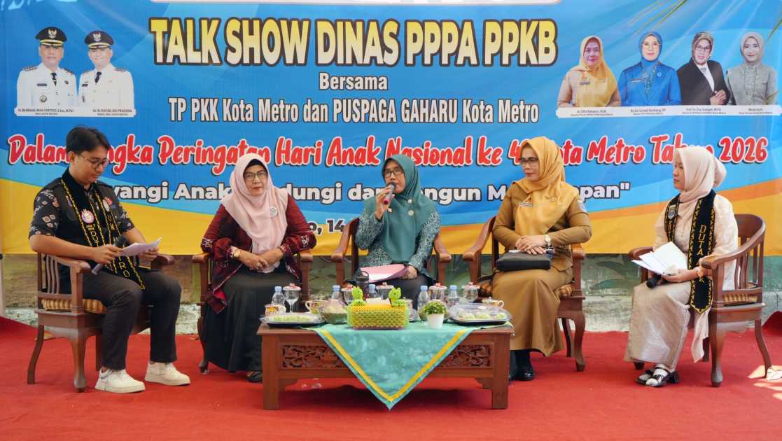 Perkuat Komitmen Kota Layak Anak, Dinas P3AP2KB Kota Metro Gelar Talk Show Pengasuhan Positif dan Luncurkan Inovasi “Sai Bangga”