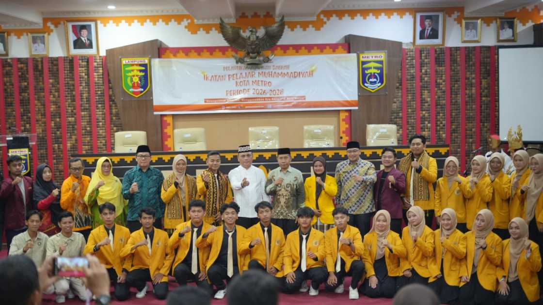 Pelantikan PD IPM Kota Metro, Wali Kota Dorong Pelajar Jadi Generasi Berkarakter dan Berkontribusi